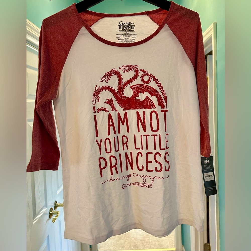 Game of Thrones “I am not your little princess” Baseball Shirt Size Medium